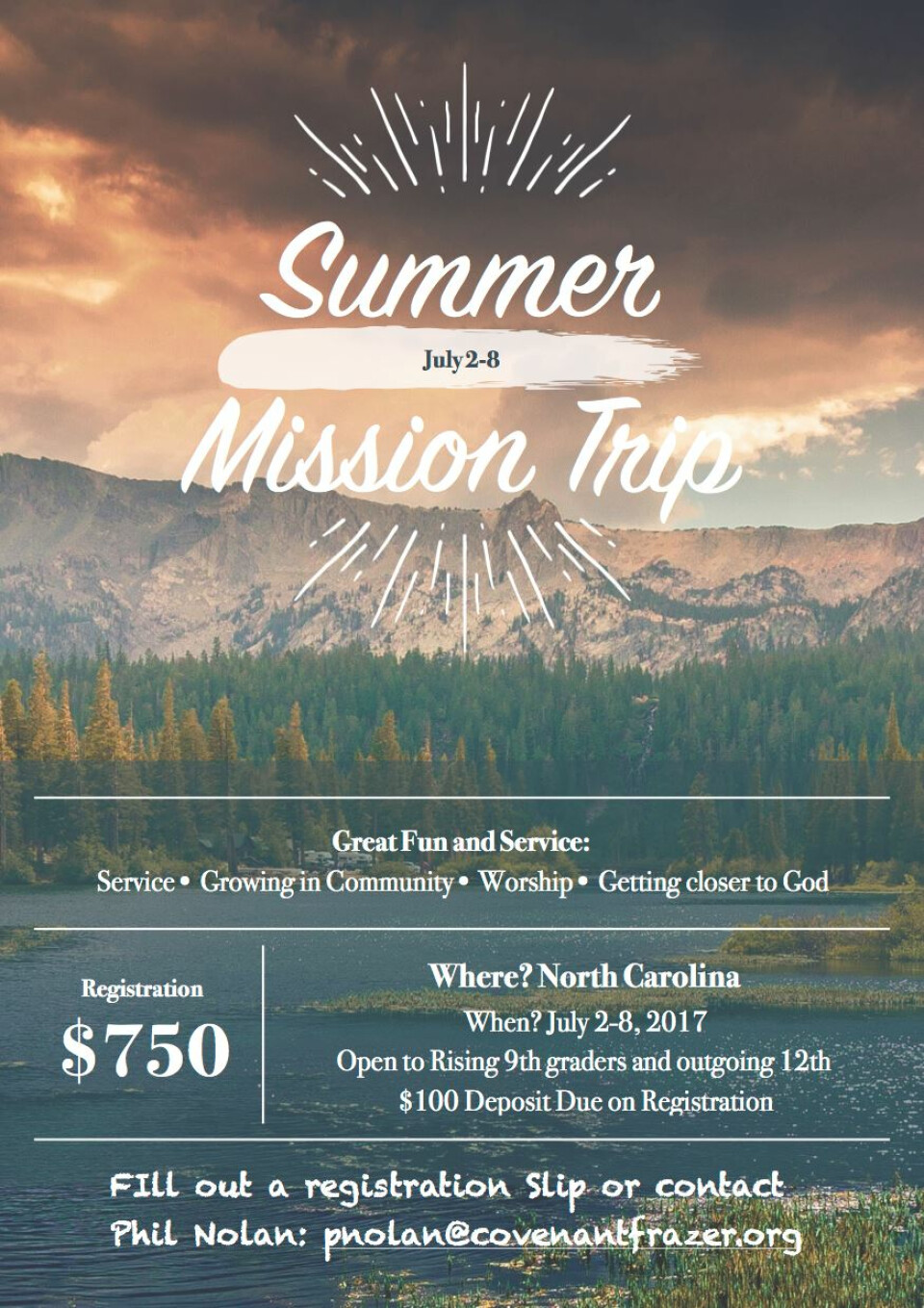 Summer Mission Trip Covenant Presbyterian Church Frazer